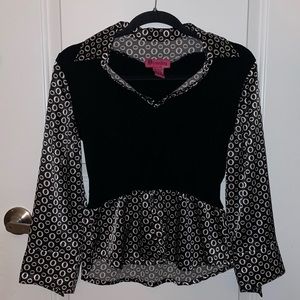 Black and white blouse